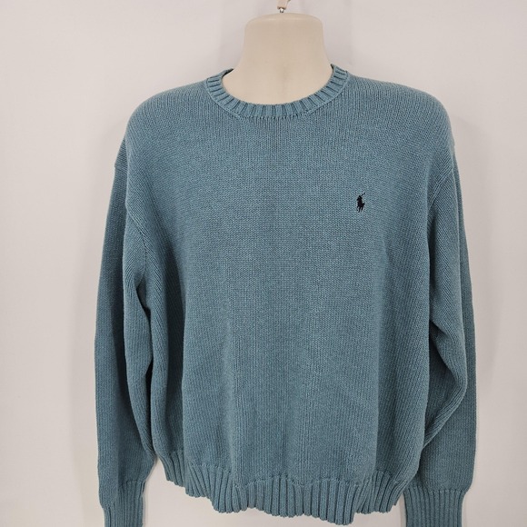 Polo Ralph Lauren Sweater Men XXL Blue Cotton Knit Heritage Holiday Preppy Dad - Picture 11 of 11